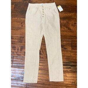 Weworewhat Cream Skinny Straight Denim Jeans Button Fly, Size 28